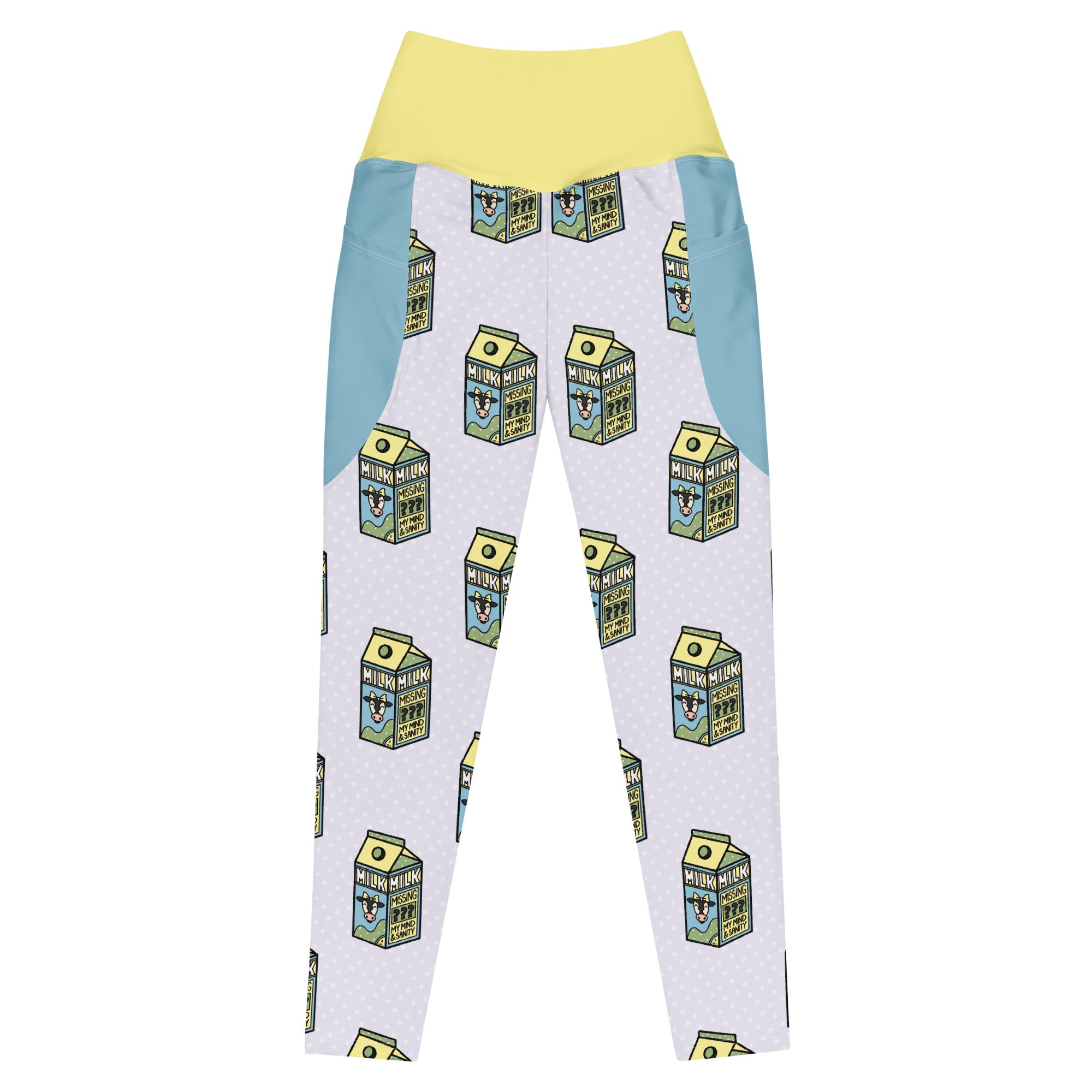 RECYCLED High Waist Pocket Leggings - 'Got Milk?' 6XL