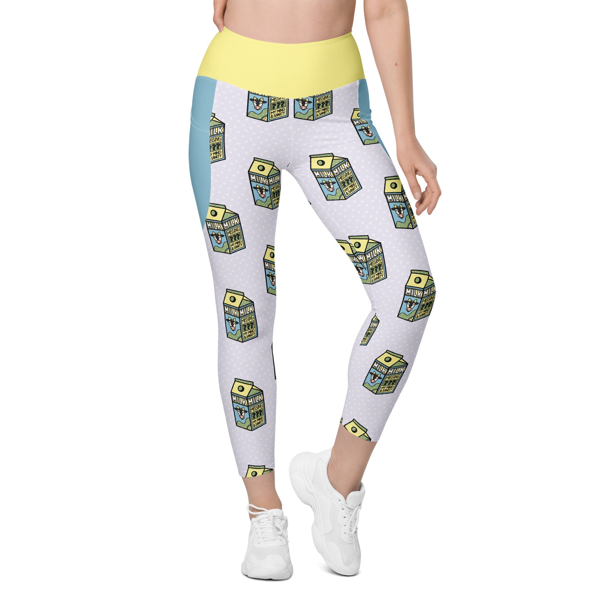 RECYCLED High Waist Pocket Leggings - 'Got Milk?'