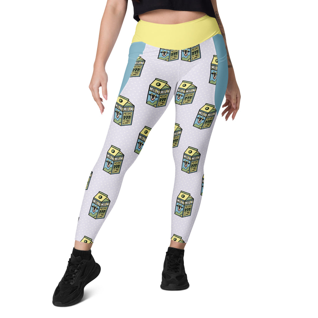 RECYCLED High Waist Pocket Leggings - 'Got Milk?'