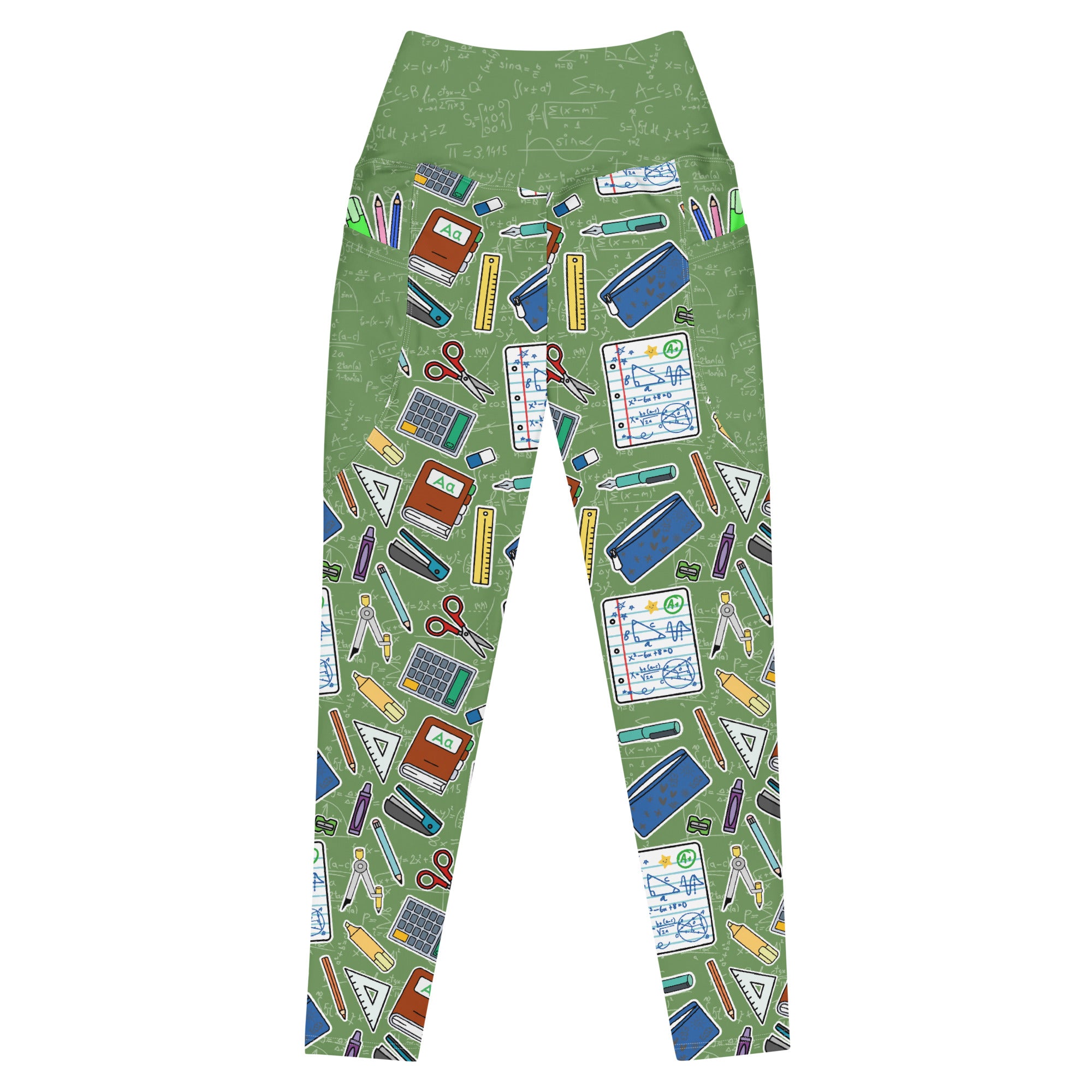 RECYCLED High Waist Pocket Leggings - 'Teacher's Pet' 6XL