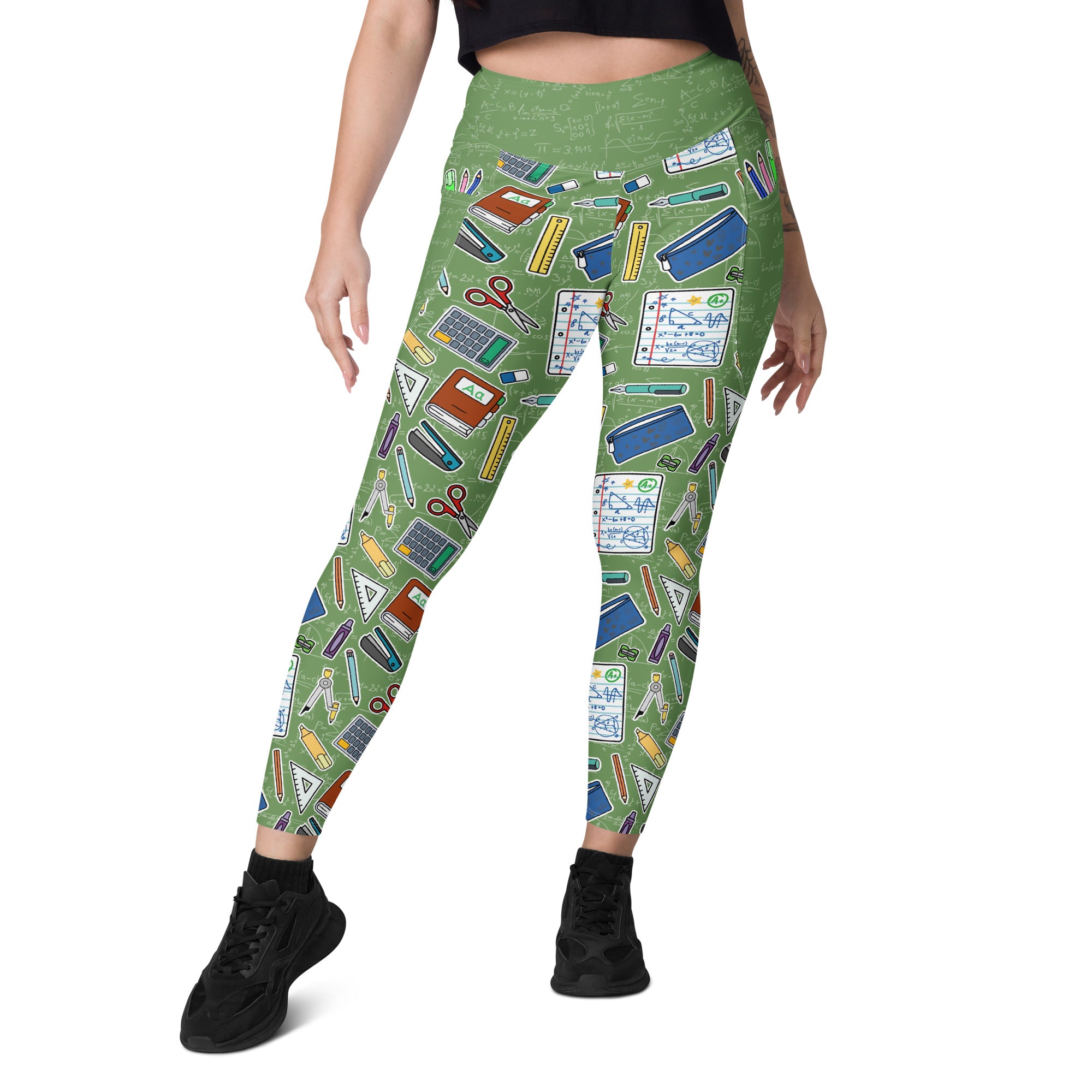 RECYCLED High Waist Pocket Leggings - 'Teacher's Pet'