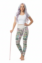 RECYCLED High Waist Pocket Leggings - 'Bubblegum Diner'