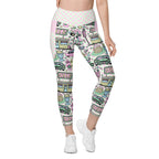 RECYCLED High Waist Pocket Leggings - 'Bubblegum Diner'