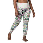 RECYCLED High Waist Pocket Leggings - 'Bubblegum Diner'