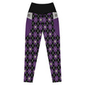 RECYCLED High Waist Pocket Leggings - 'Diamond Skulls' 6XL