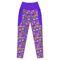 RECYCLED High Waist Pocket Leggings - 'Glitter Stickers' 6XL