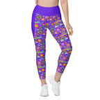 RECYCLED High Waist Pocket Leggings - 'Glitter Stickers'