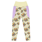RECYCLED High Waist Pocket Leggings - 'Easter Kittens' 6XL
