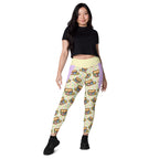 RECYCLED High Waist Pocket Leggings - 'Easter Kittens'