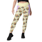 RECYCLED High Waist Pocket Leggings - 'Easter Kittens'