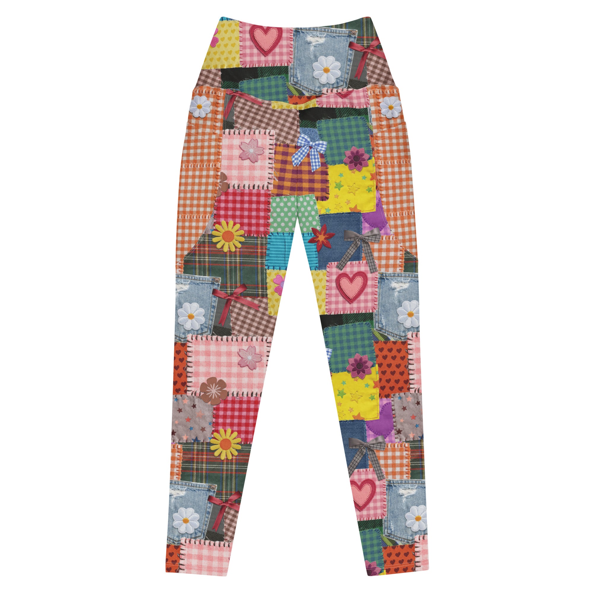 RECYCLED High Waist Pocket Leggings - 'Perfect Patchwork' 6XL
