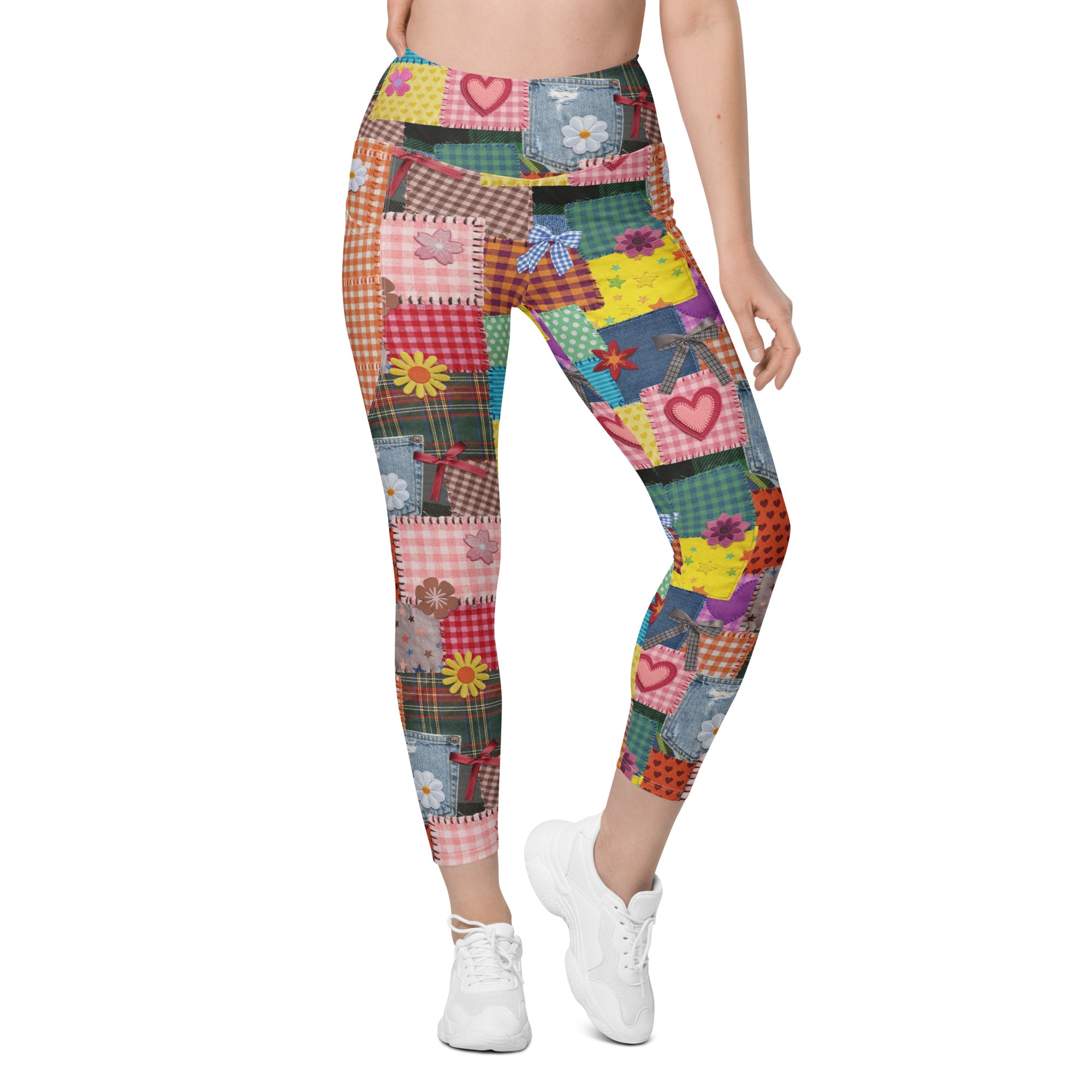 RECYCLED High Waist Pocket Leggings - 'Perfect Patchwork'