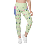 RECYCLED High Waist Pocket Leggings - 'Spring Stems'