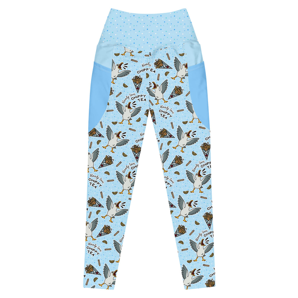 RECYCLED High Waist Pocket Leggings - 'Chippy Tea' 6XL Leggings