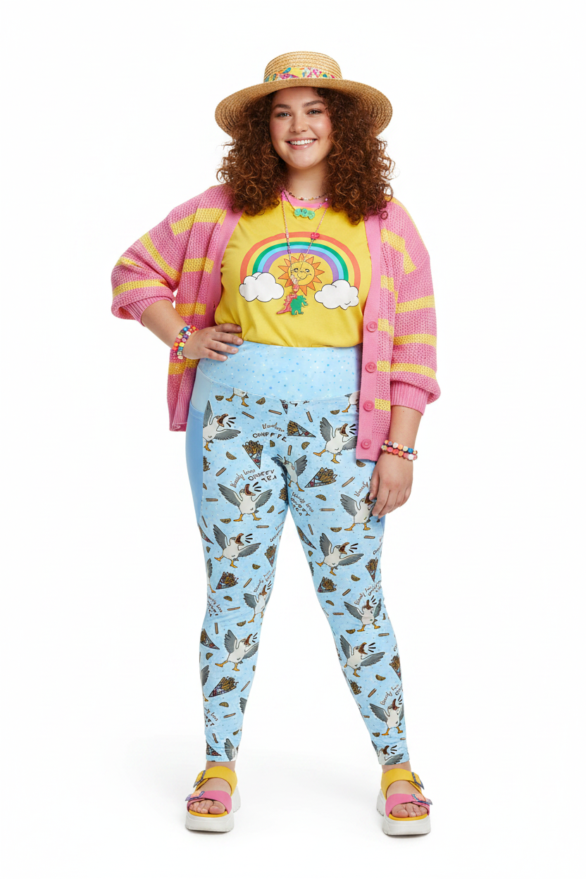 RECYCLED High Waist Pocket Leggings - 'Chippy Tea' Leggings