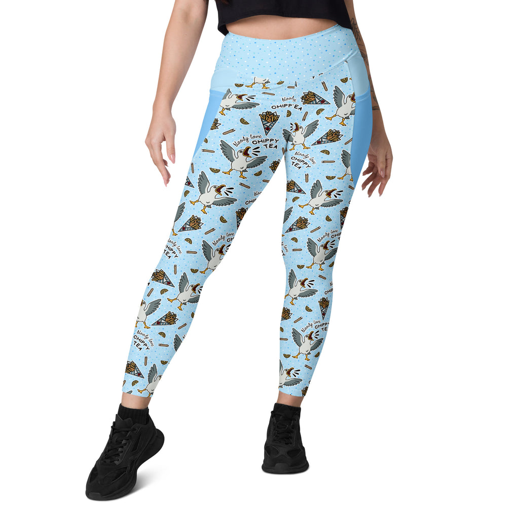 RECYCLED High Waist Pocket Leggings - 'Chippy Tea' Leggings