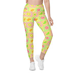 RECYCLED High Waist Pocket Leggings - 'Citrus Squares'