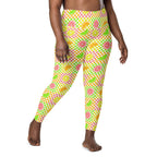 RECYCLED High Waist Pocket Leggings - 'Citrus Squares'