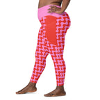 RECYCLED High Waist Pocket Leggings - 'Strawberry Salsa'
