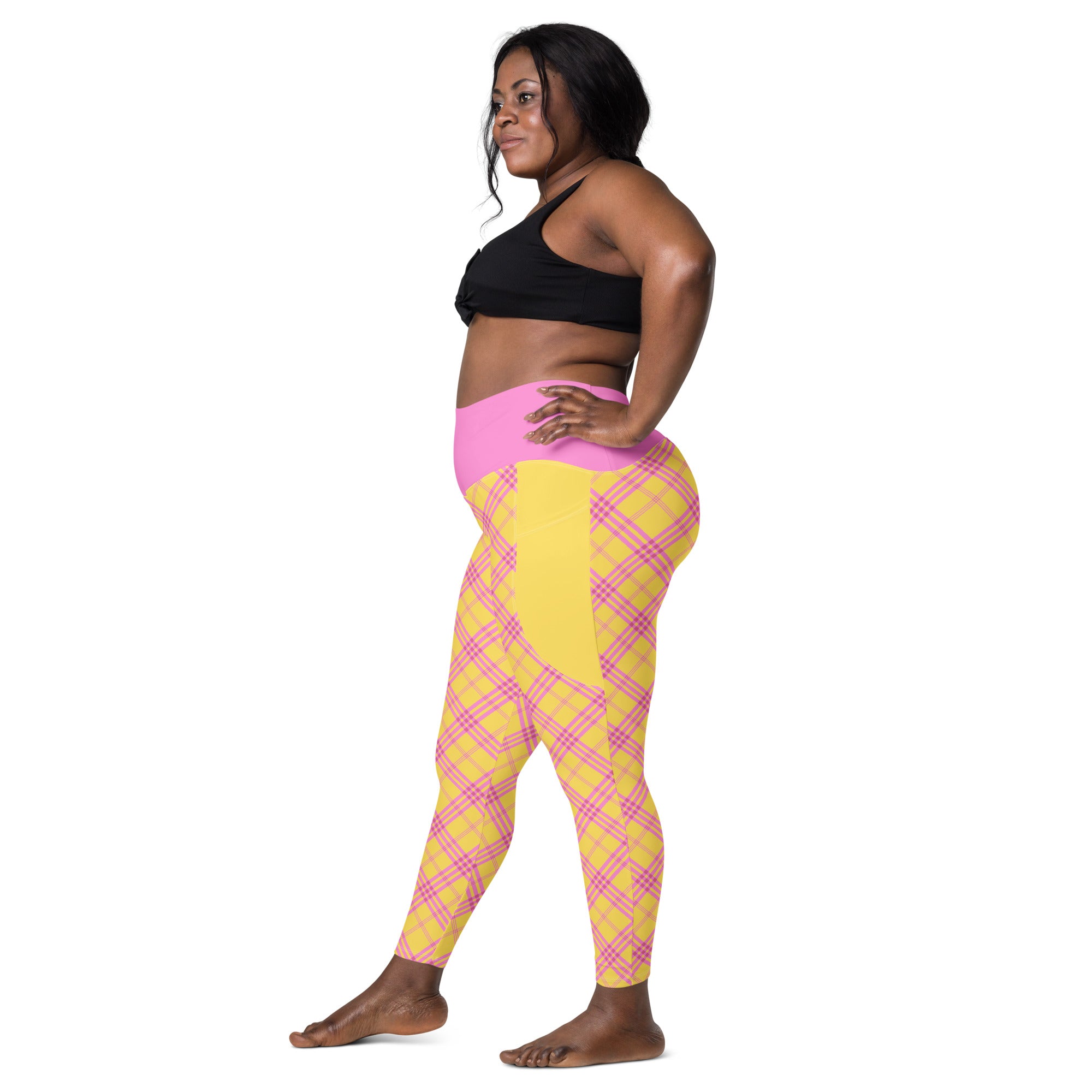 RECYCLED High Waist Pocket Leggings - 'Raspberry Ripple'