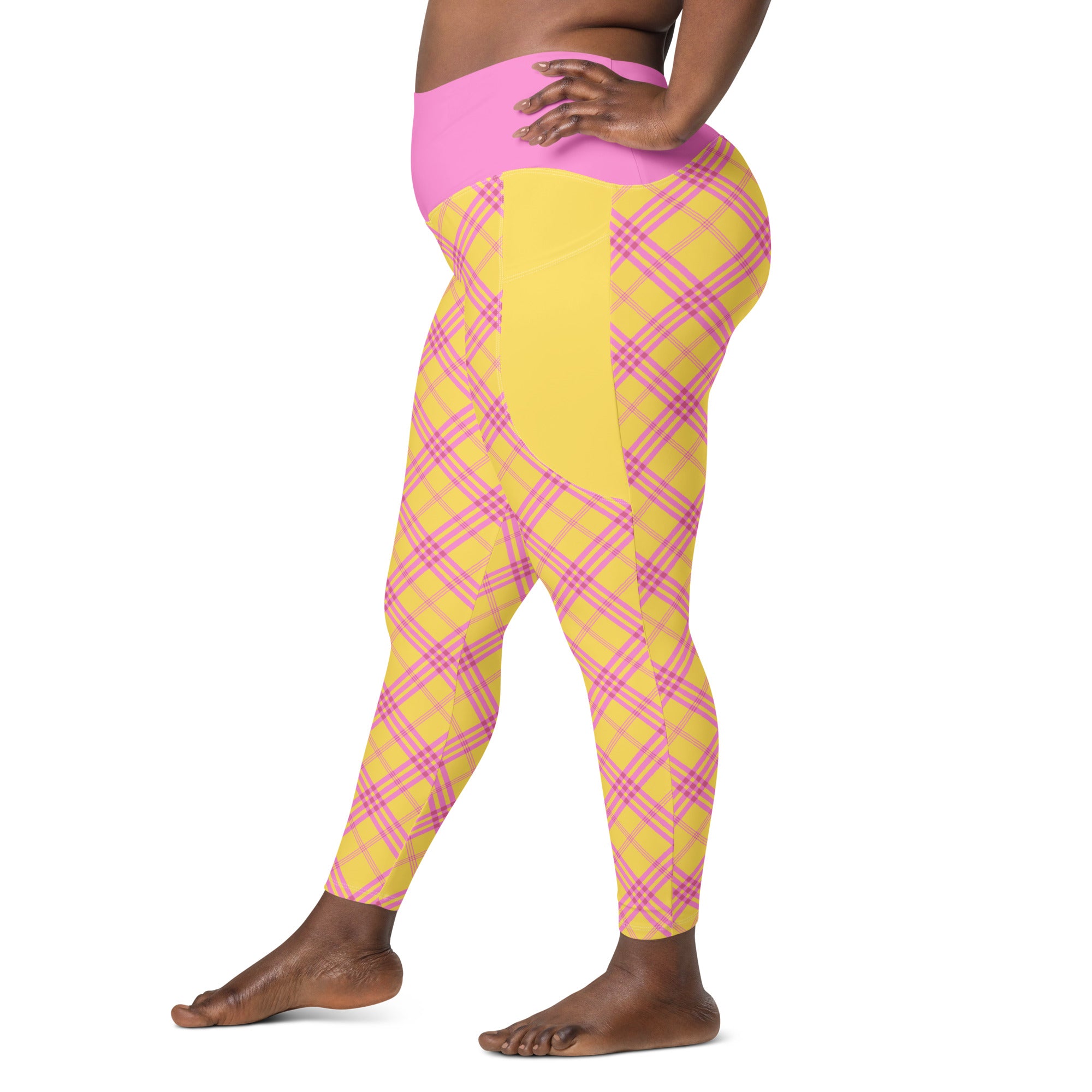 RECYCLED High Waist Pocket Leggings - 'Raspberry Ripple'