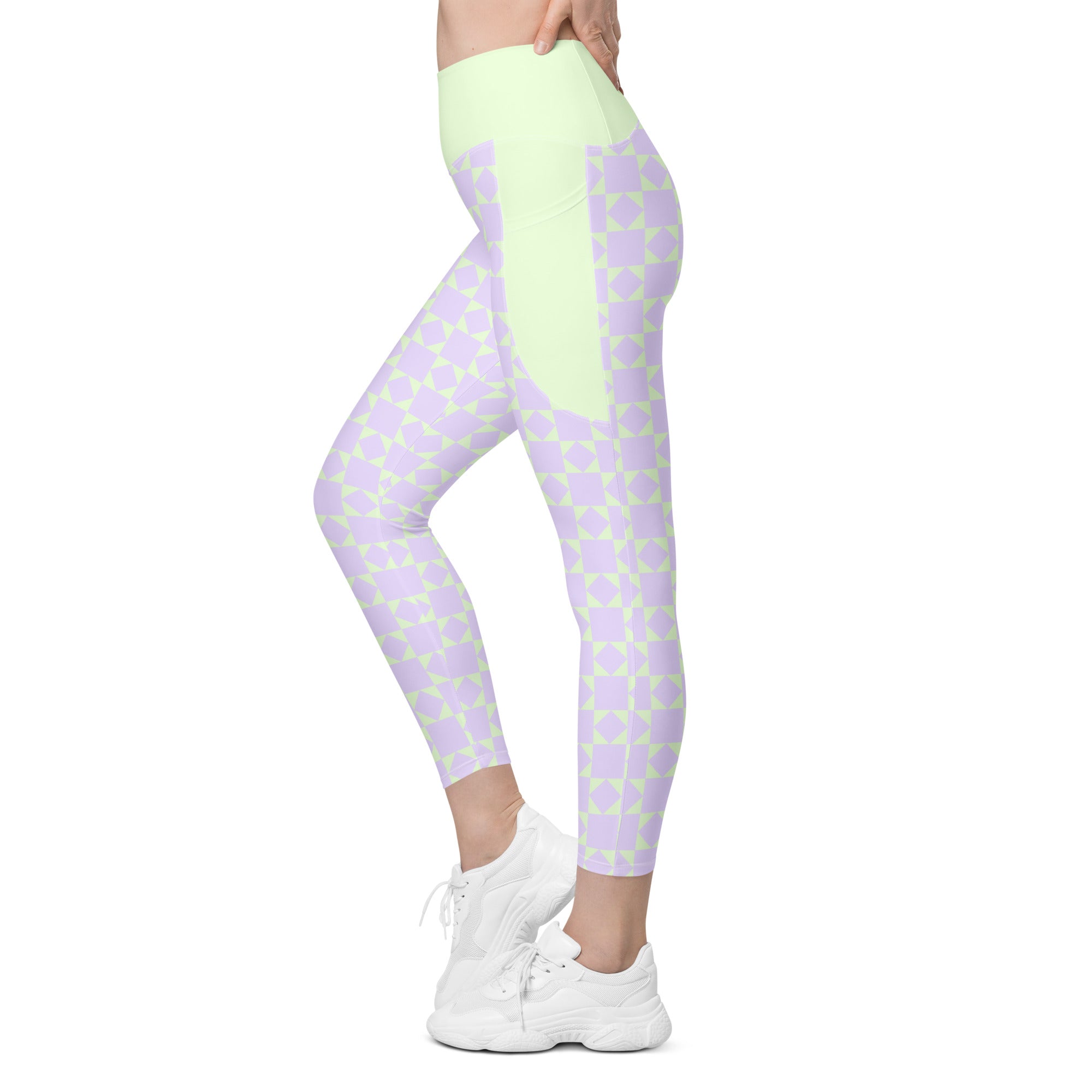 RECYCLED High Waist Pocket Leggings - 'Lilac Mint'