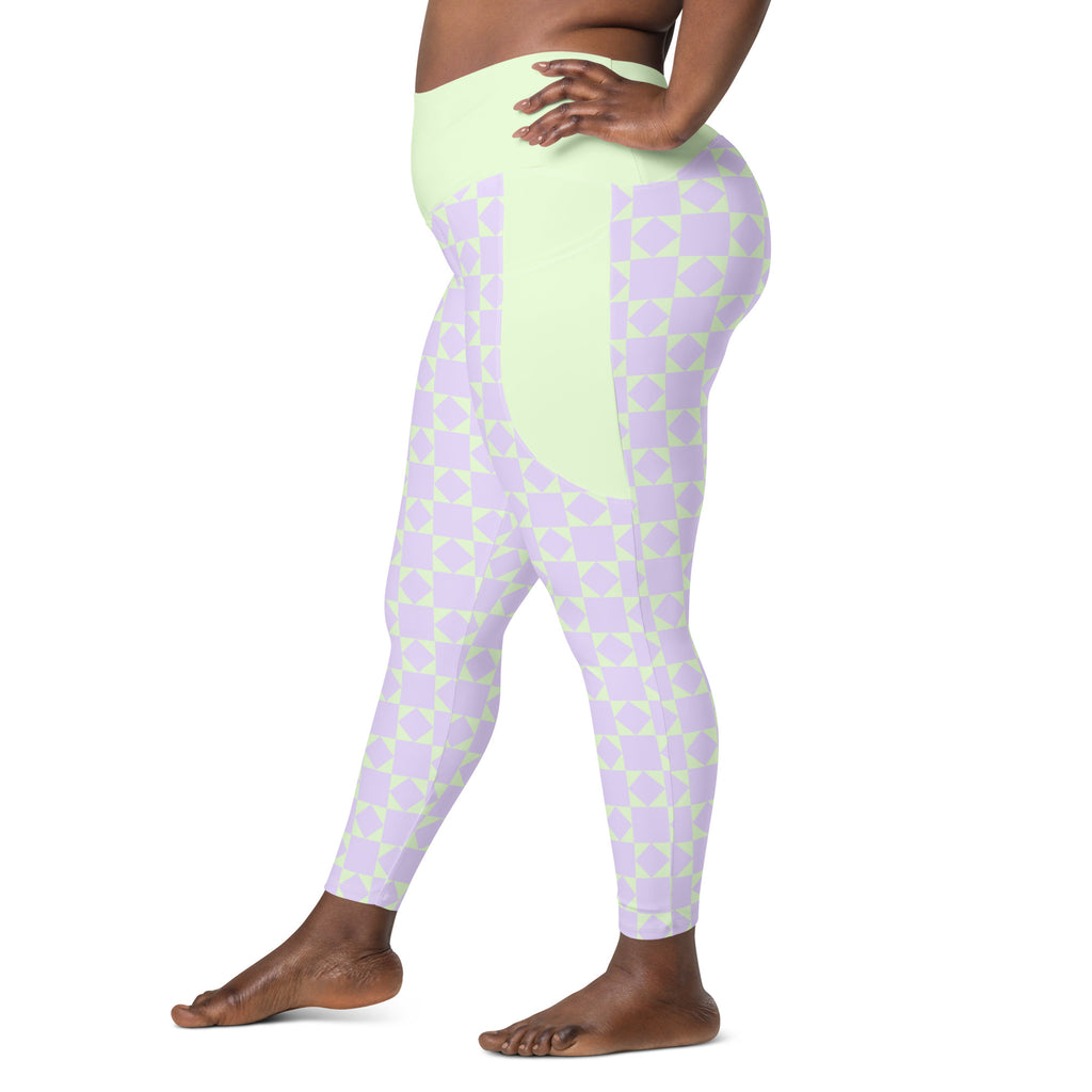 RECYCLED High Waist Pocket Leggings - 'Lilac Mint'