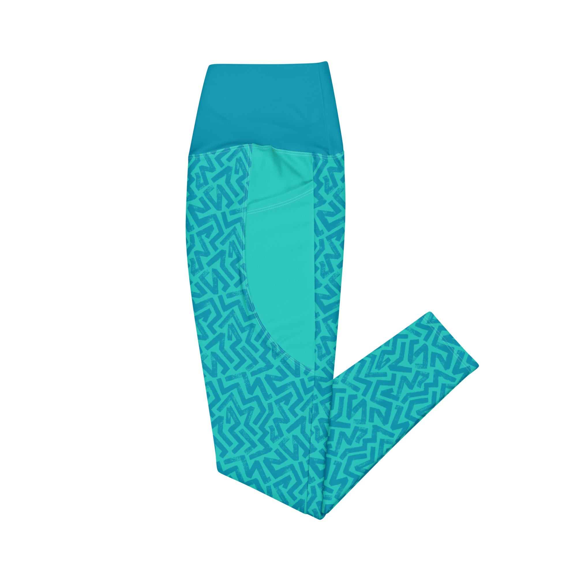RECYCLED High Waist Pocket Leggings - 'Aquamarine'