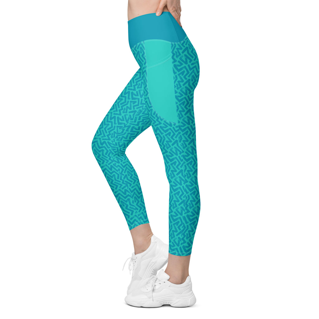 RECYCLED High Waist Pocket Leggings - 'Aquamarine'