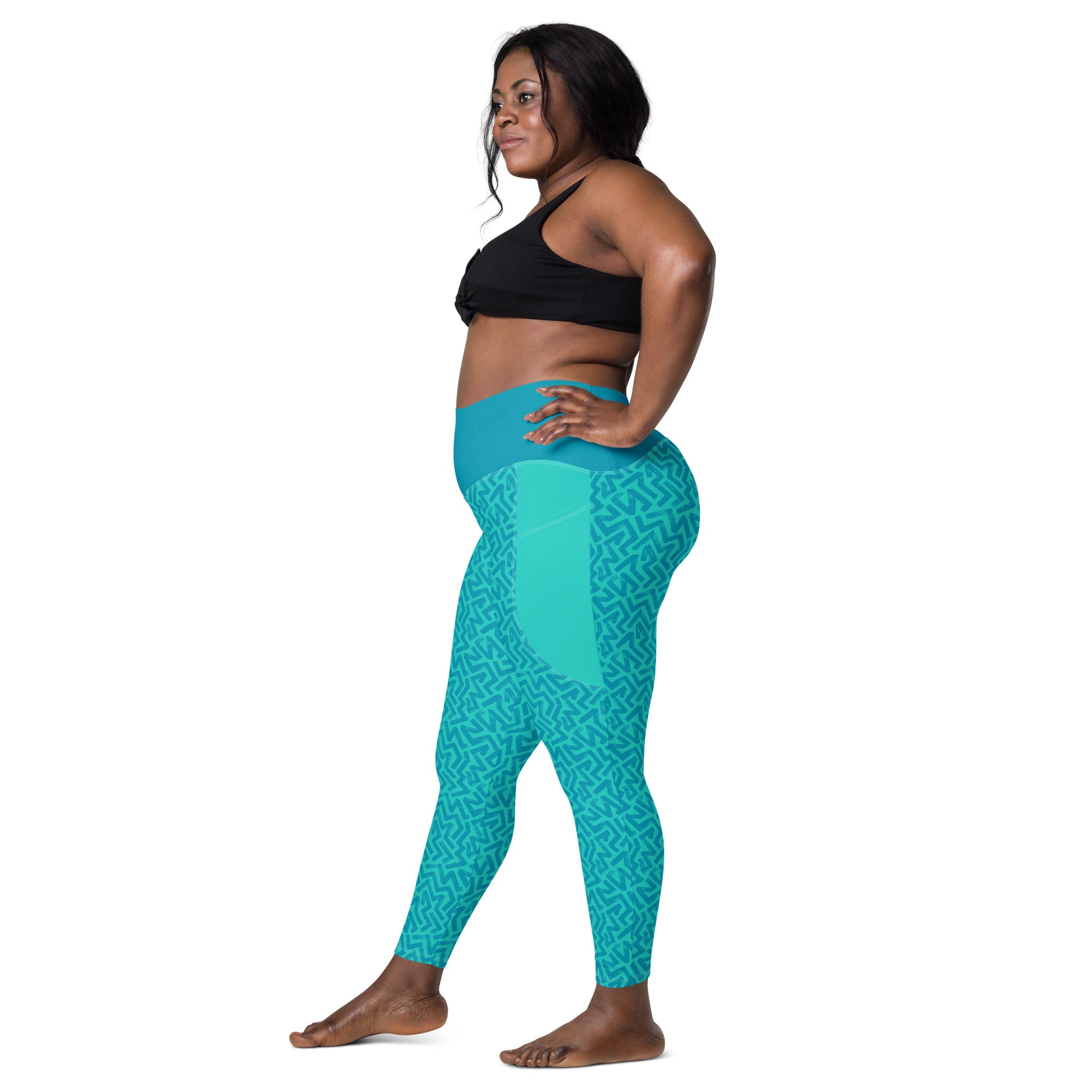 RECYCLED High Waist Pocket Leggings - 'Aquamarine'