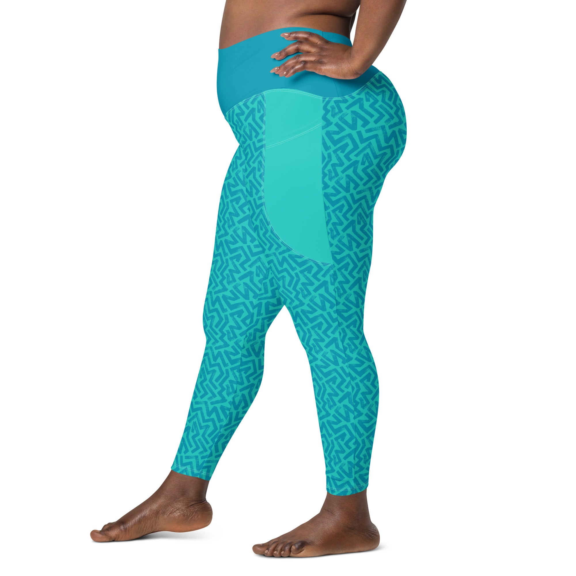 RECYCLED High Waist Pocket Leggings - 'Aquamarine'
