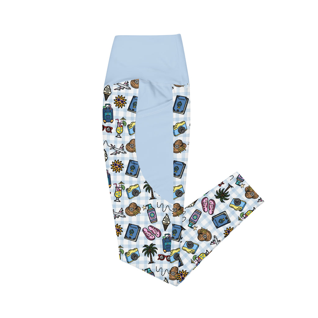 RECYCLED High Waist Pocket Leggings - 'Gingham Getaway'