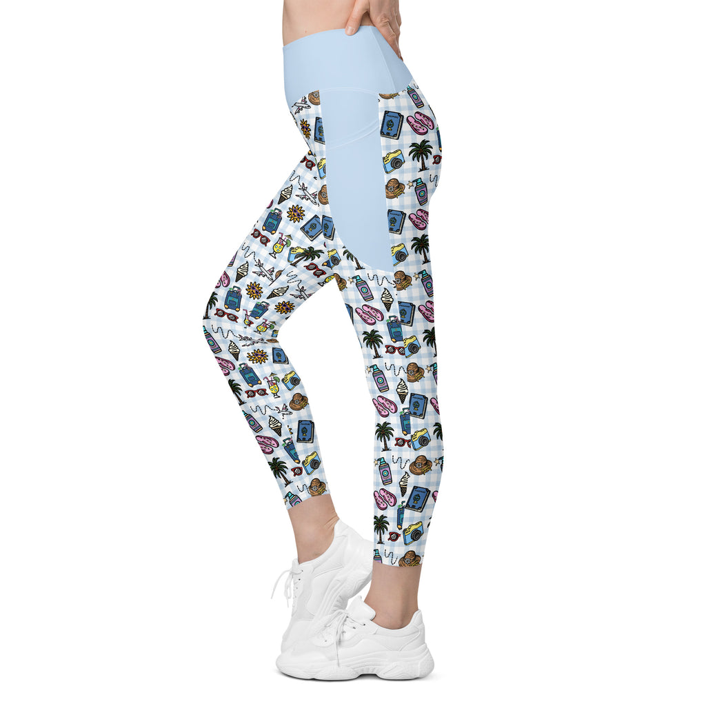 RECYCLED High Waist Pocket Leggings - 'Gingham Getaway'