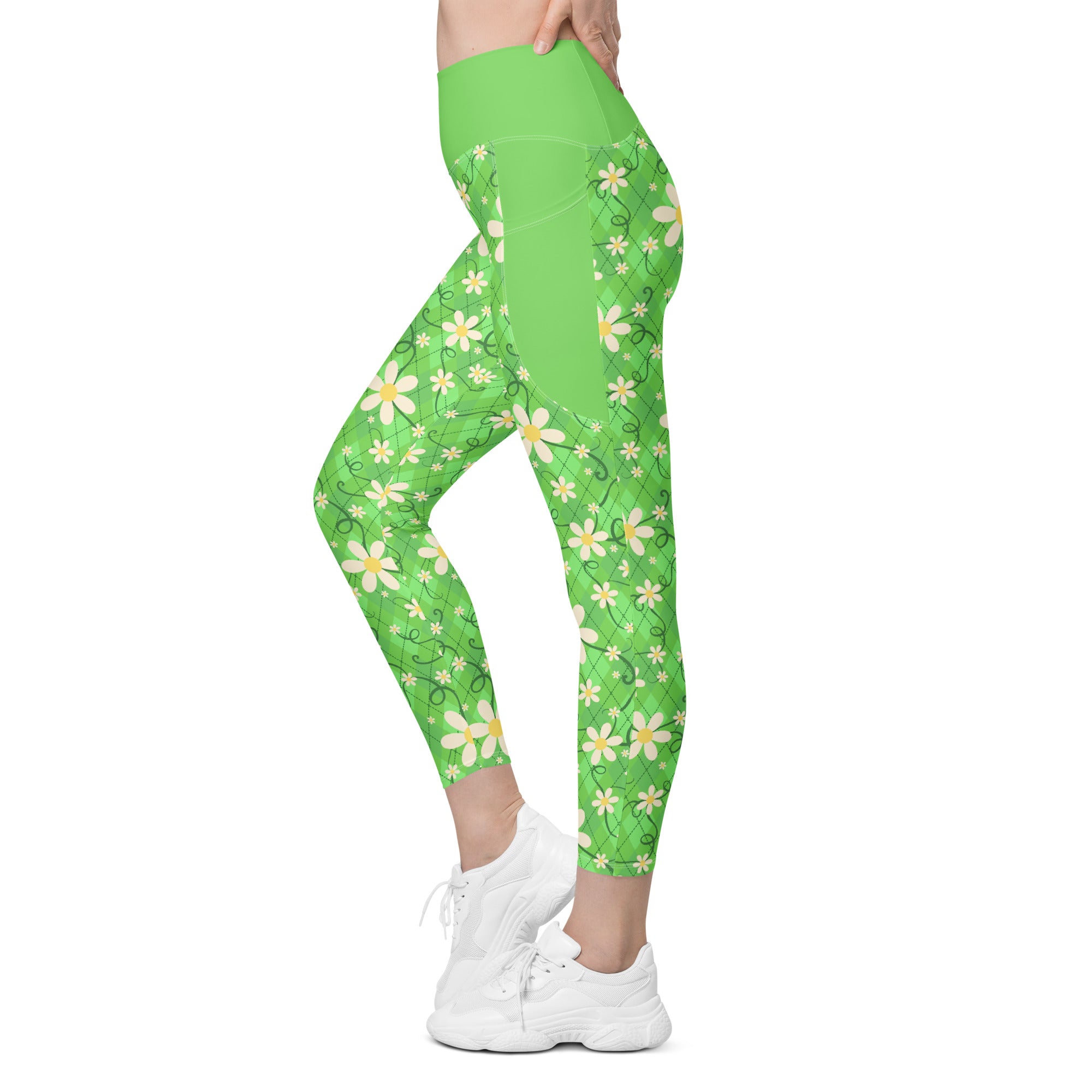 RECYCLED High Waist Pocket Leggings - 'Daisychain'