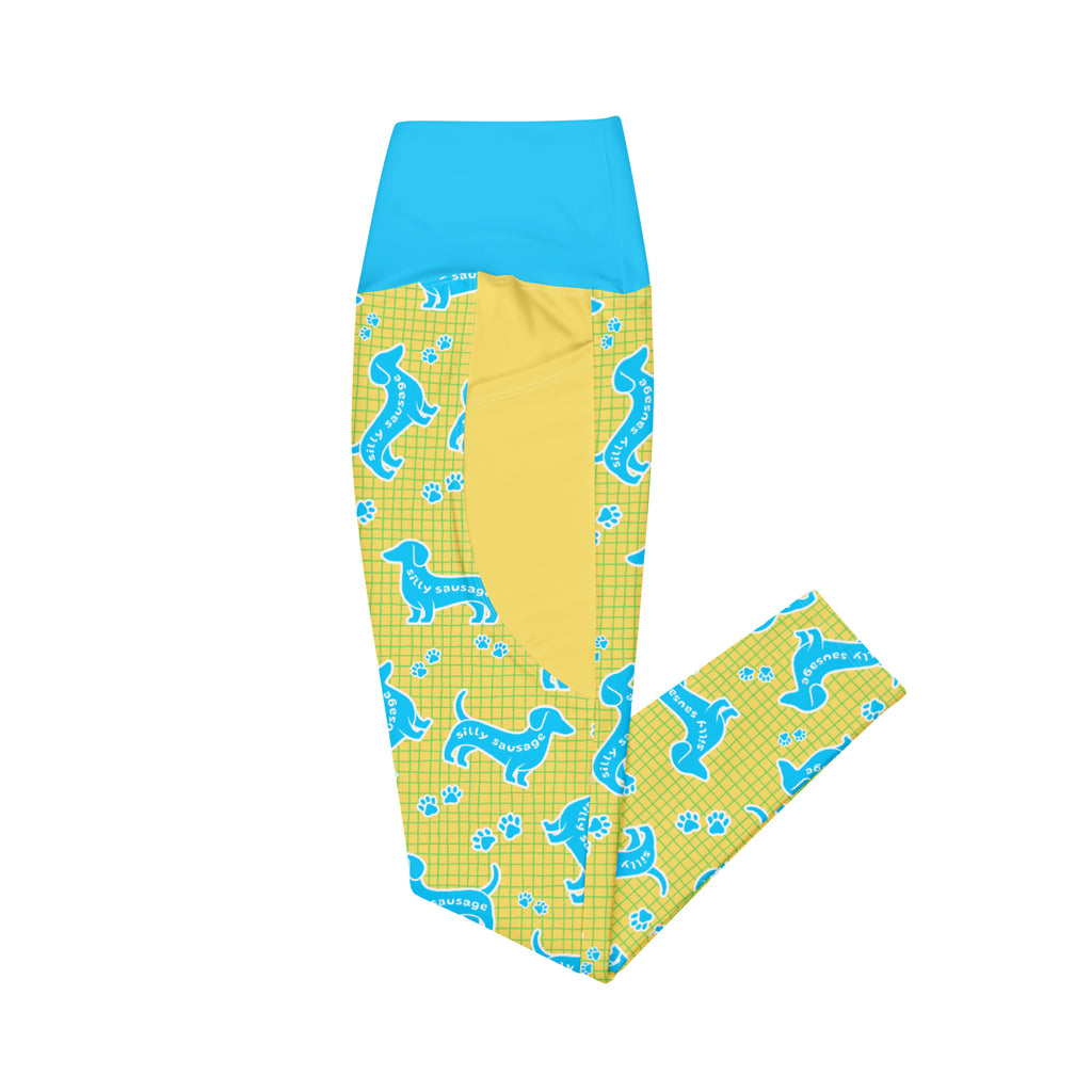 RECYCLED High Waist Pocket Leggings - 'Silly Sausage'