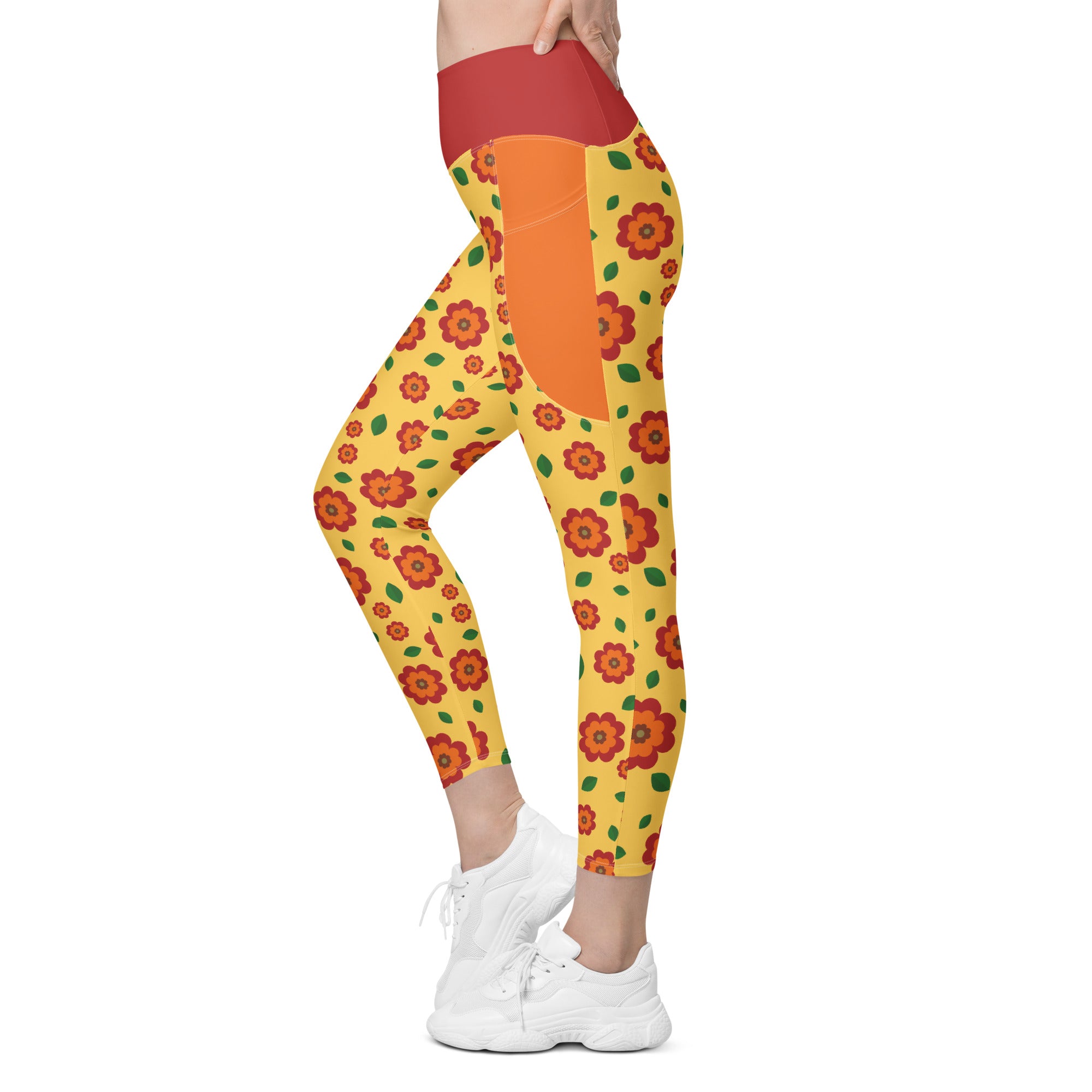 RECYCLED High Waist Pocket Leggings - 'Petal Pop'