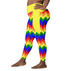 RECYCLED High Waist Pocket Leggings - 'Rainbow Waves'