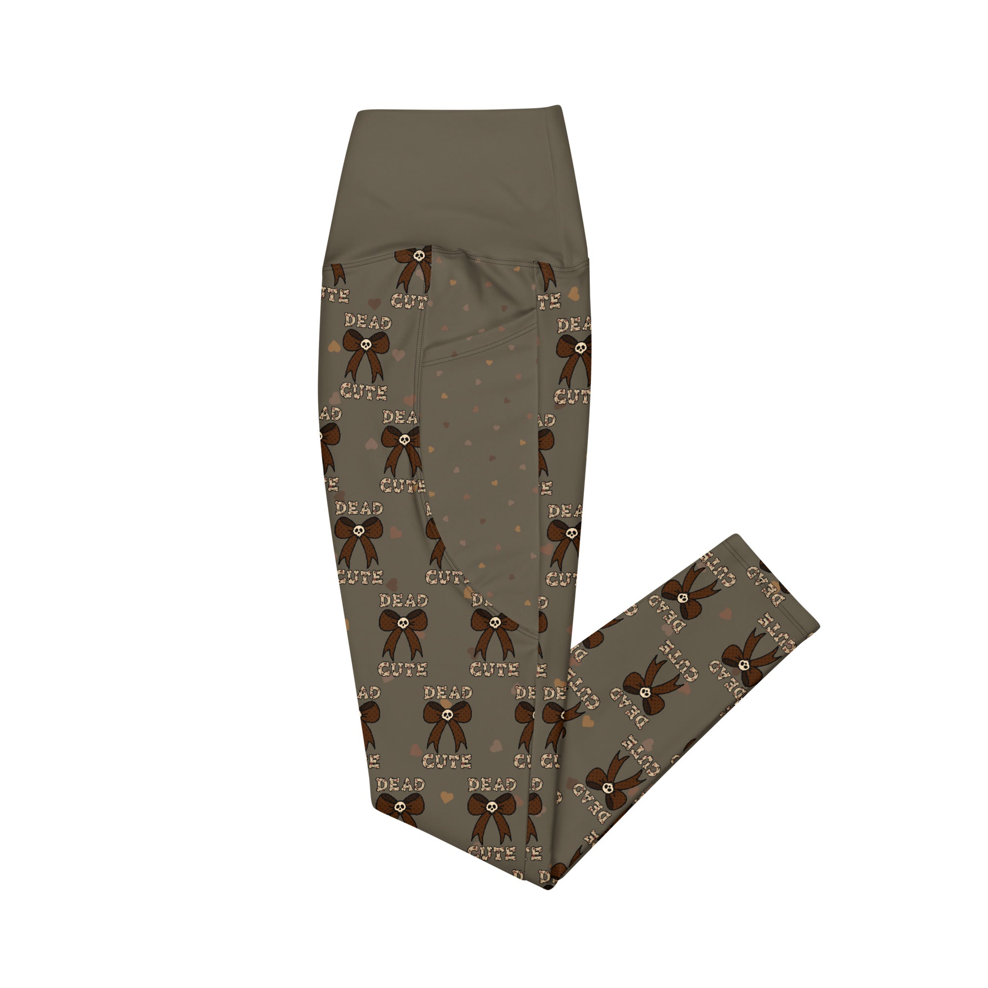 RECYCLED High Waist Pocket Leggings - 'Dead Cute'