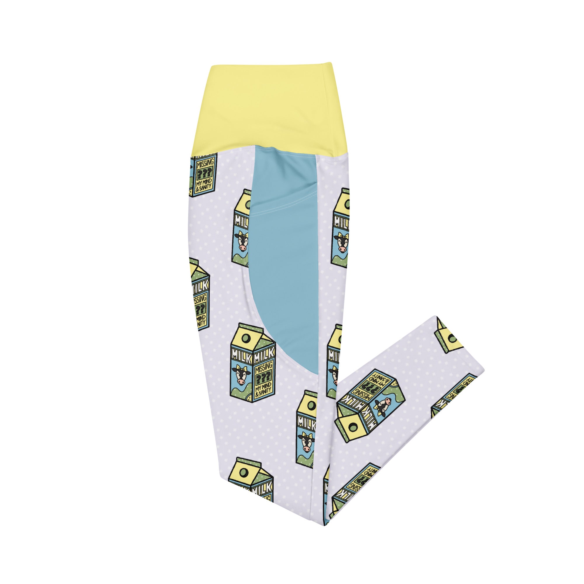 RECYCLED High Waist Pocket Leggings - 'Got Milk?'