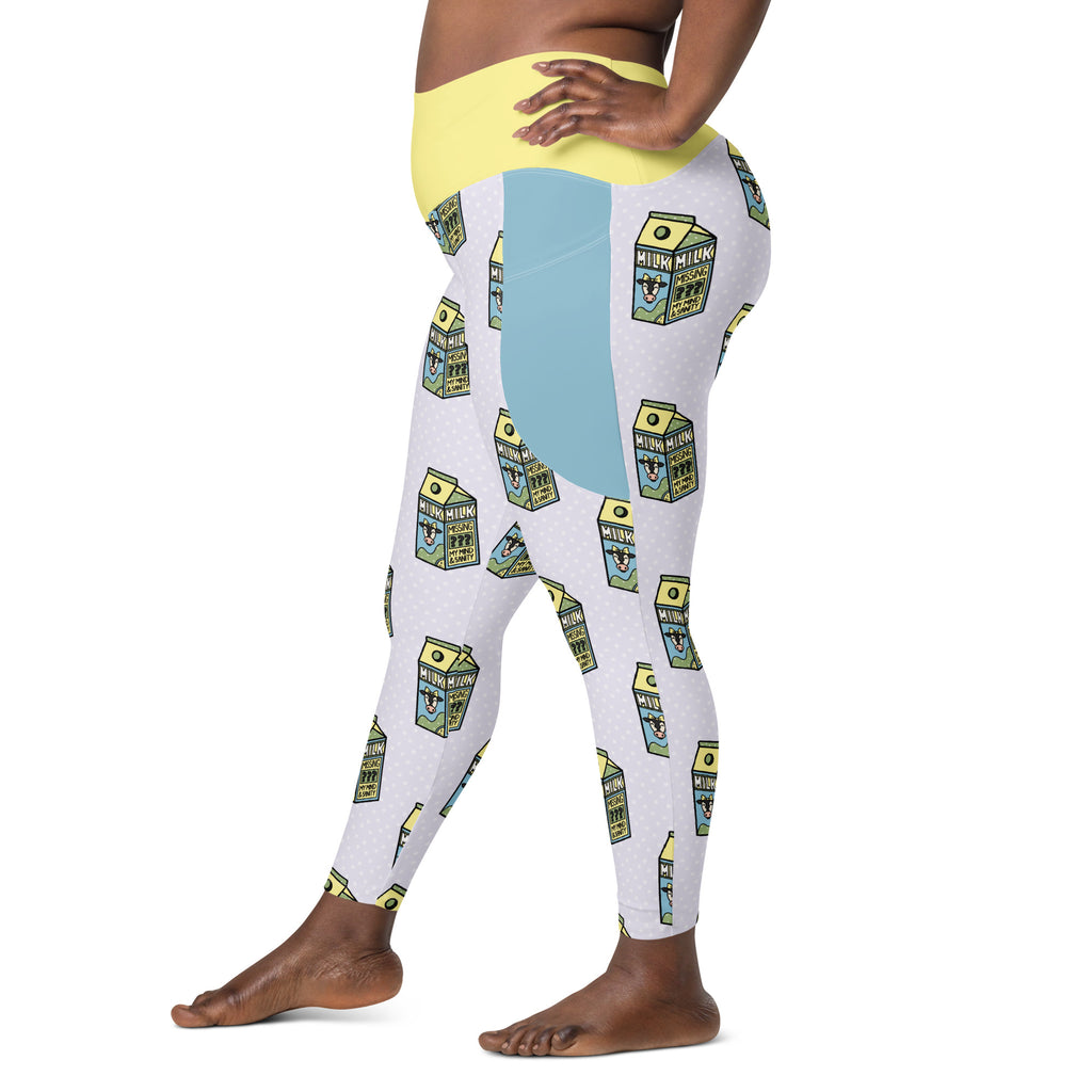 RECYCLED High Waist Pocket Leggings - 'Got Milk?'