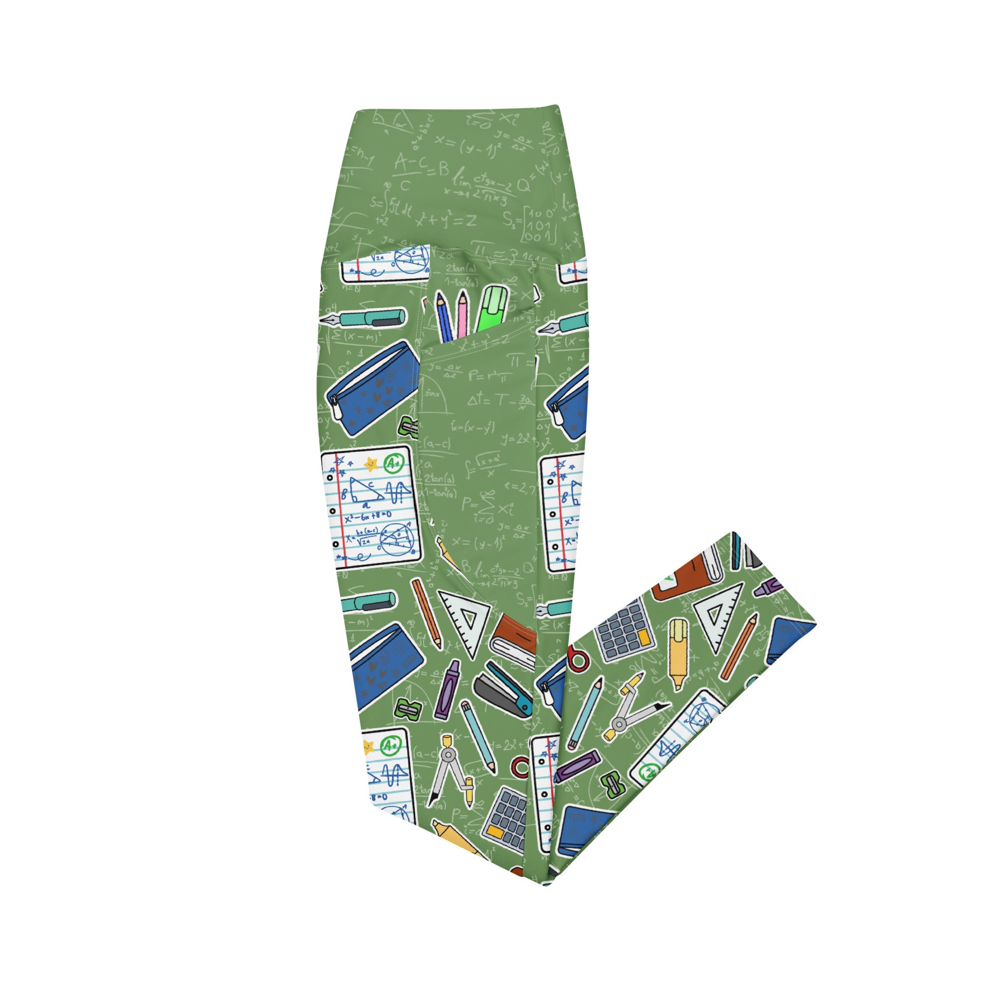 RECYCLED High Waist Pocket Leggings - 'Teacher's Pet'