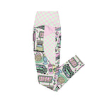 RECYCLED High Waist Pocket Leggings - 'Bubblegum Diner'