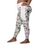 RECYCLED High Waist Pocket Leggings - 'Bubblegum Diner'