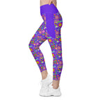 RECYCLED High Waist Pocket Leggings - 'Glitter Stickers'