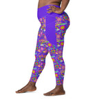 RECYCLED High Waist Pocket Leggings - 'Glitter Stickers'