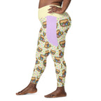 RECYCLED High Waist Pocket Leggings - 'Easter Kittens'