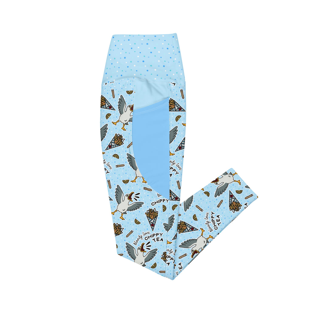 RECYCLED High Waist Pocket Leggings - 'Chippy Tea' Leggings