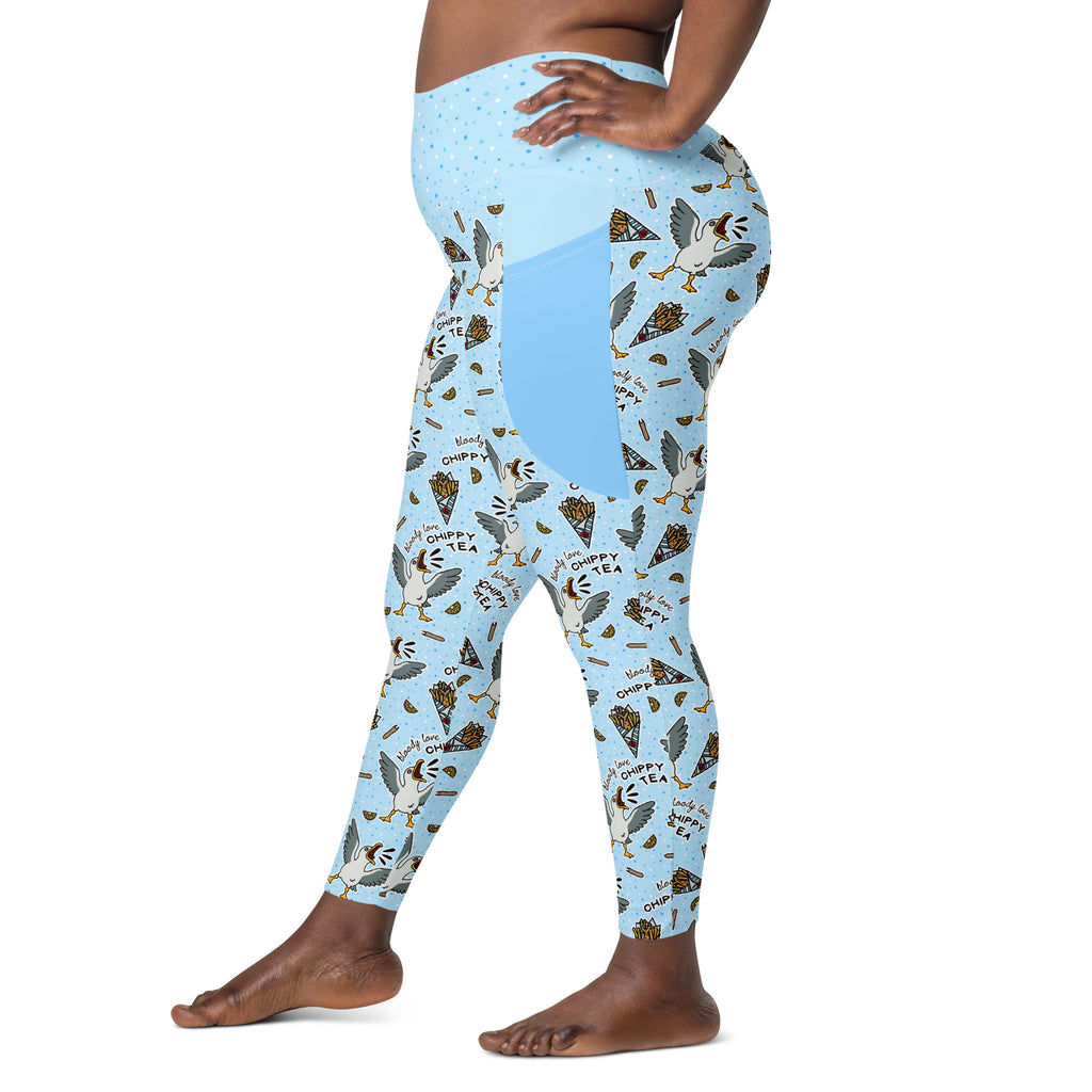 RECYCLED High Waist Pocket Leggings - 'Chippy Tea' Leggings