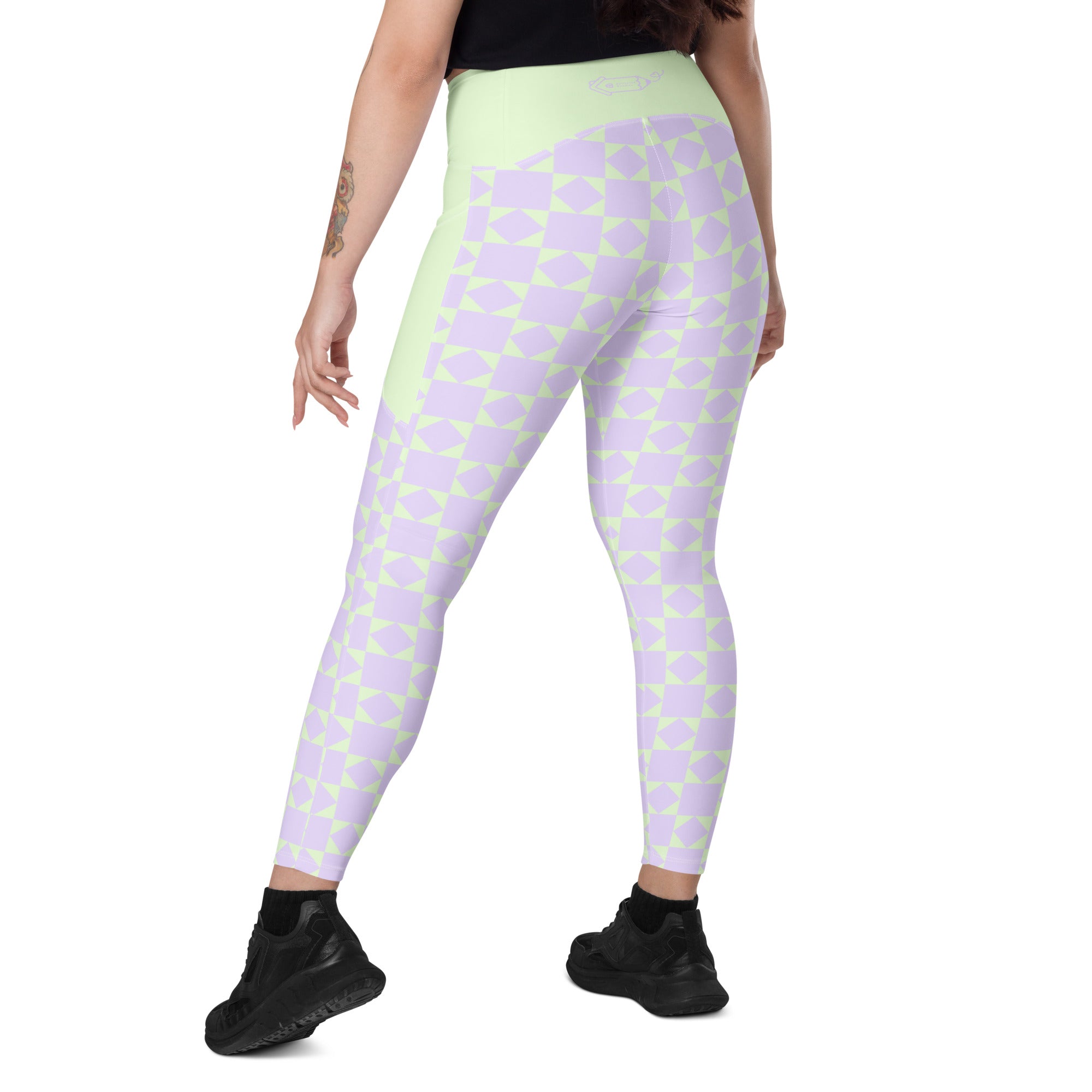 RECYCLED High Waist Pocket Leggings - 'Lilac Mint' 3XL