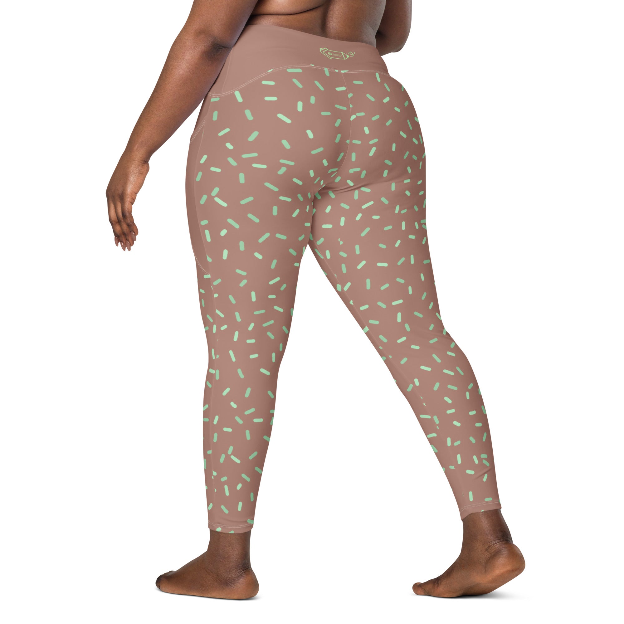 RECYCLED High Waist Pocket Leggings - 'Mint Choc Chip'